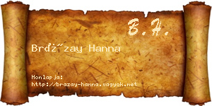 Brázay Hanna névjegykártya